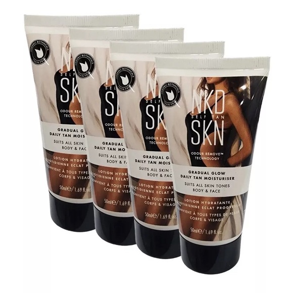 NKD SKN Gradual Glow Daily Tan Moisturizer Self Tanner  1.69 Oz - Lot of 4 NEW - Picture 1 of 3
